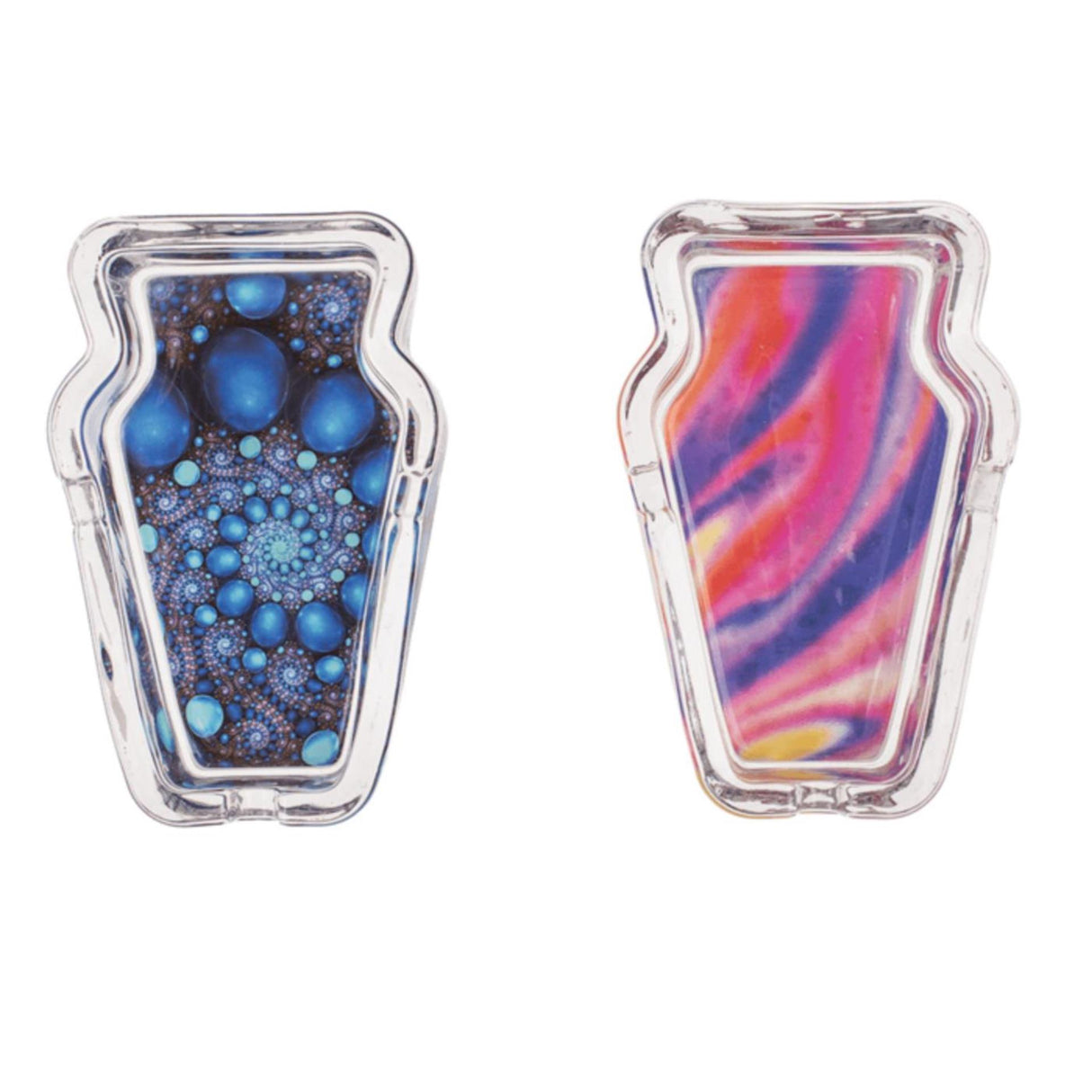 Ootb glas askfat glöd i mörkret 12x8cm 3 ass.
