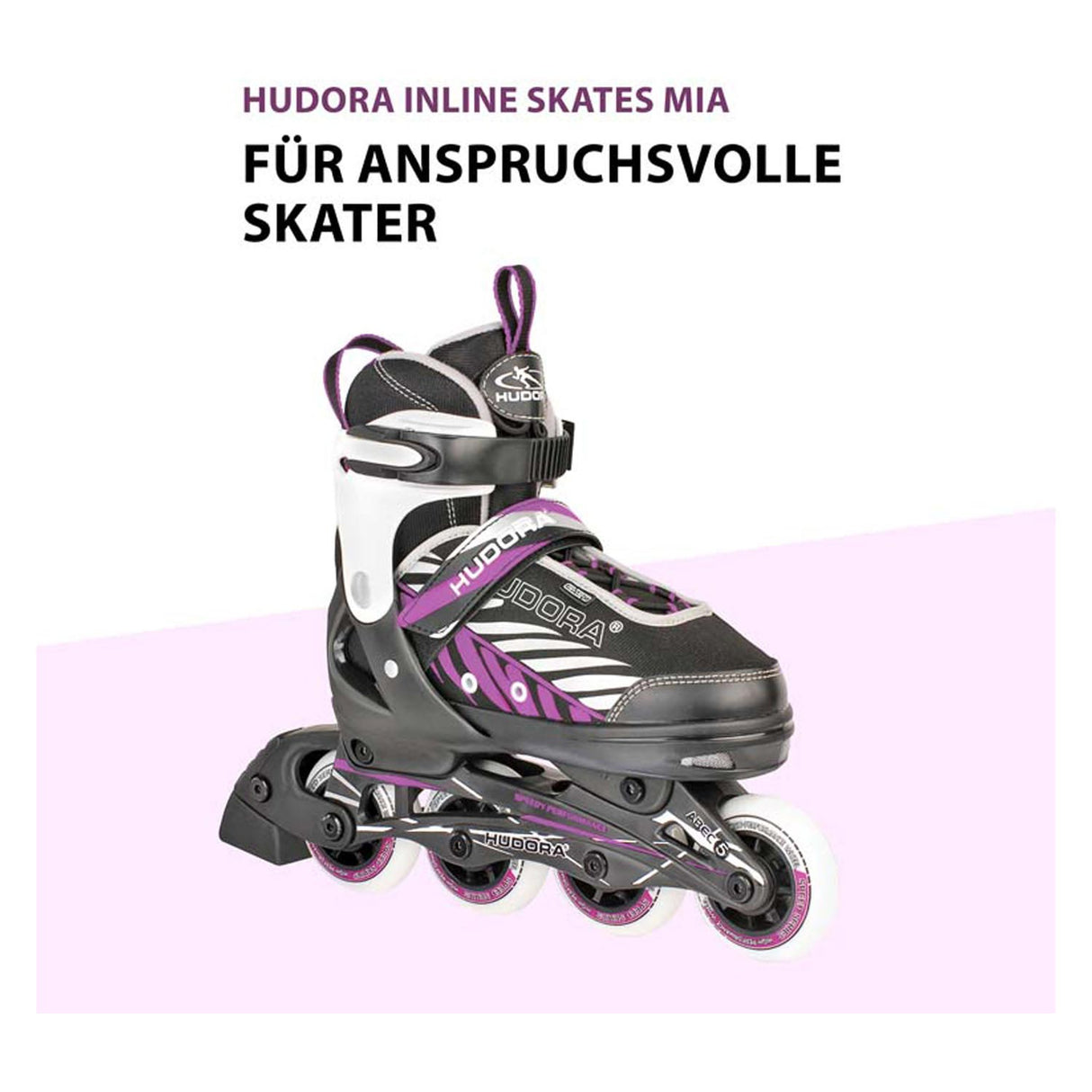 Hudora inline skøyter 29-32 svart rosa