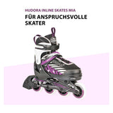 Hudora inline skøjter 29-32 sort lyserød