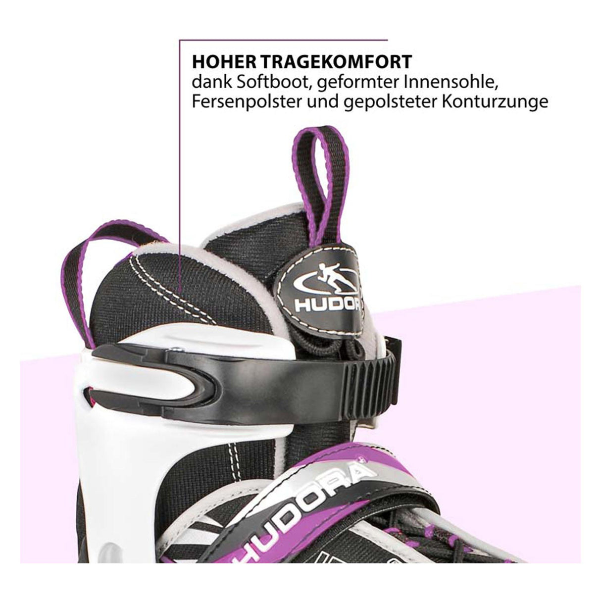 Hudora inline brusle 29-32 černá růžová