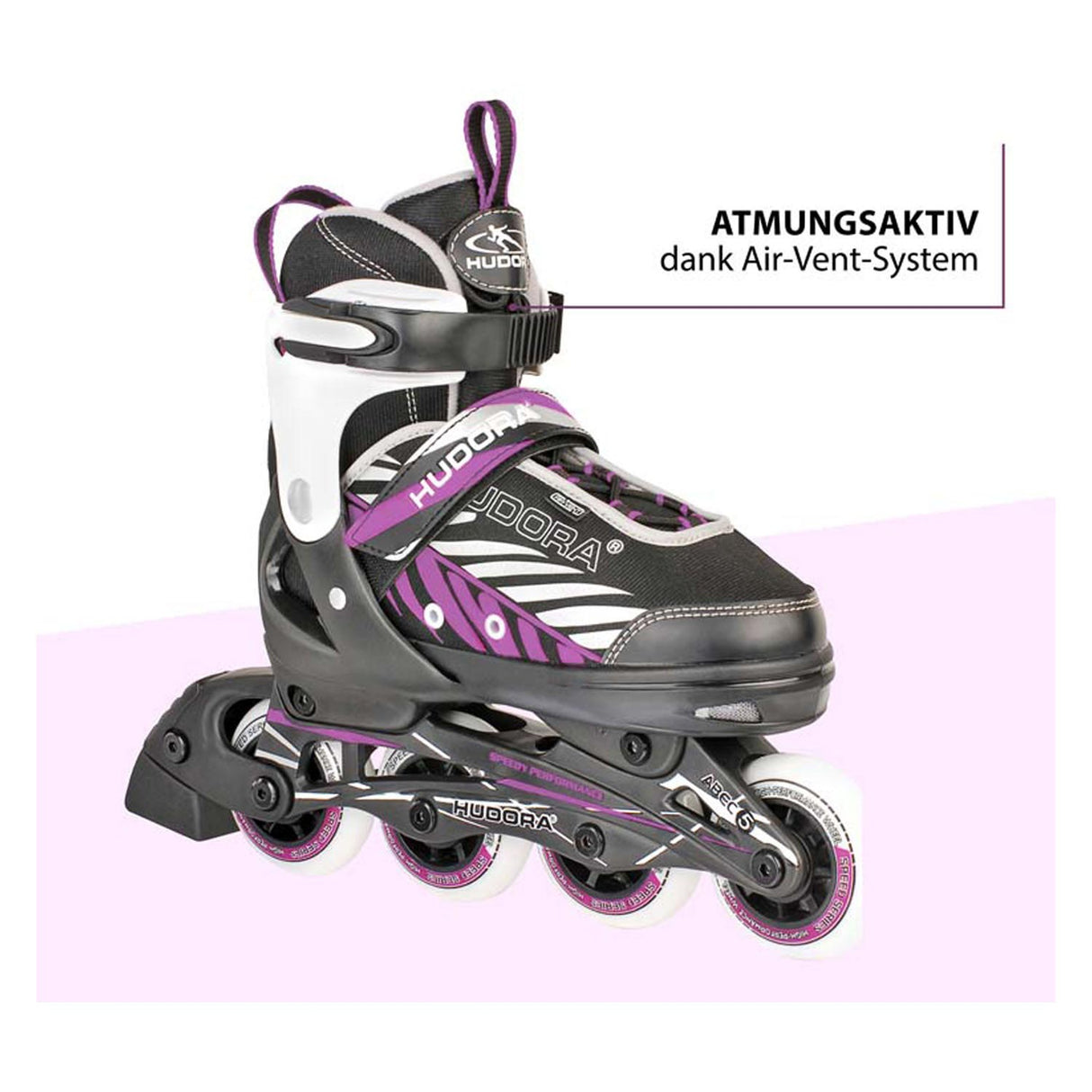 Hudora inline skridskor 29-32 svartrosa