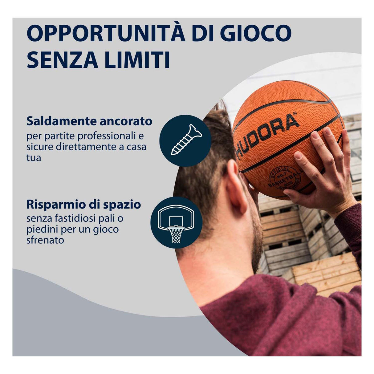 Hudora basketball ring metal with net