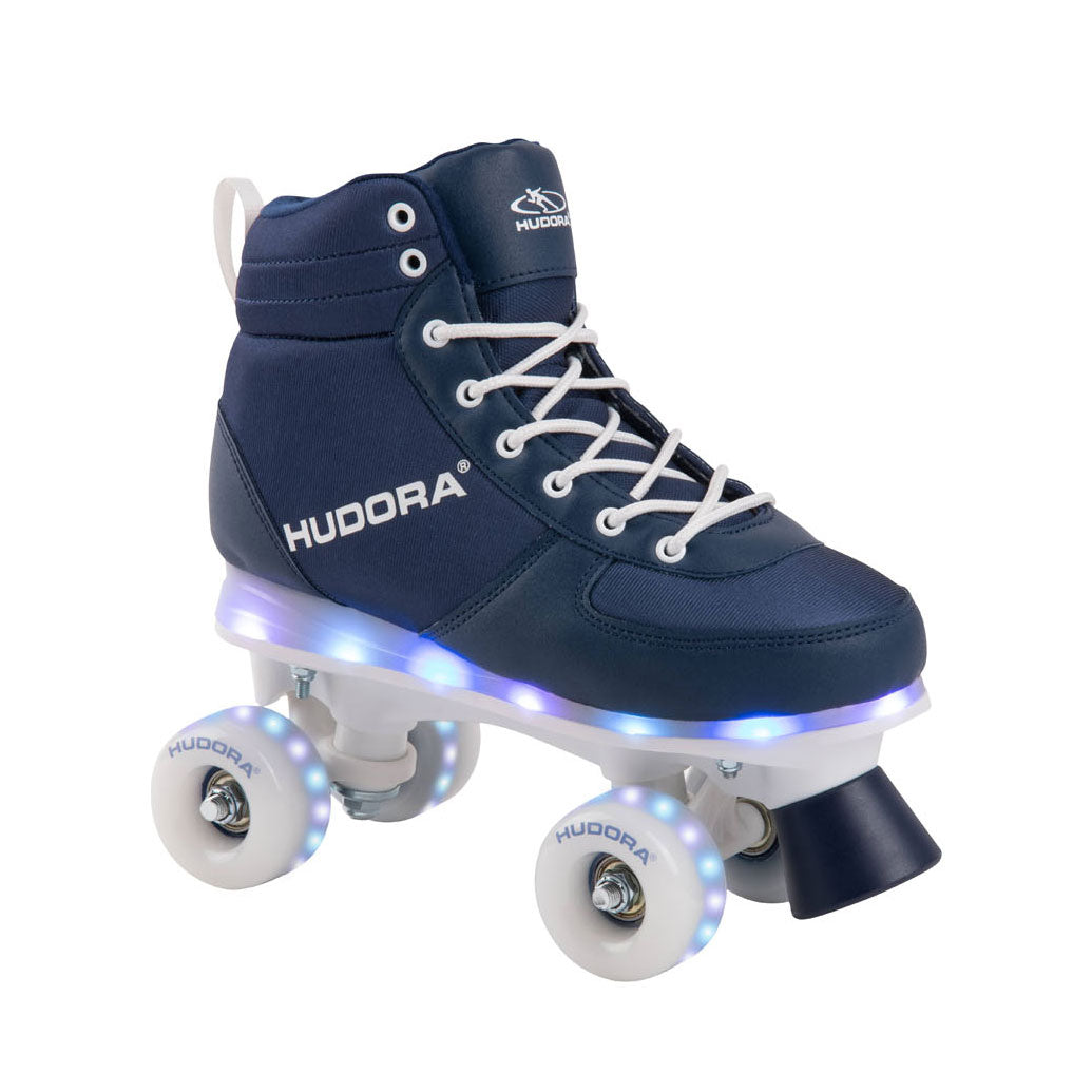 Hudora Roller Patina azul con LED, tamaño 31-32