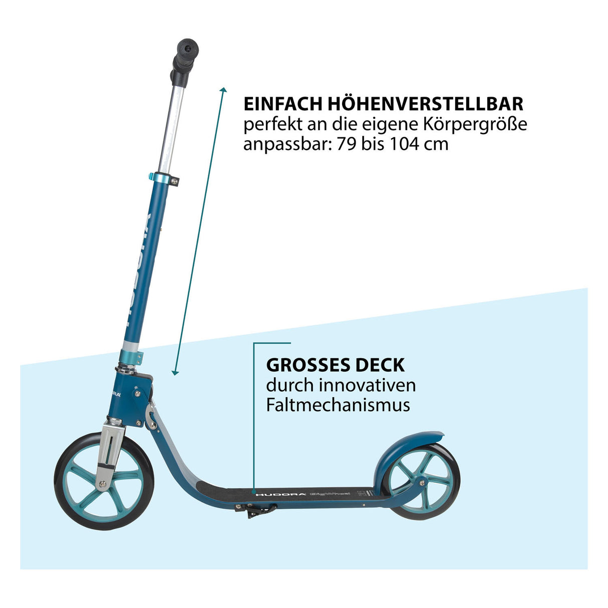 Hudora Hudora Wheel Krok 215 Scooter Step Azure Blue