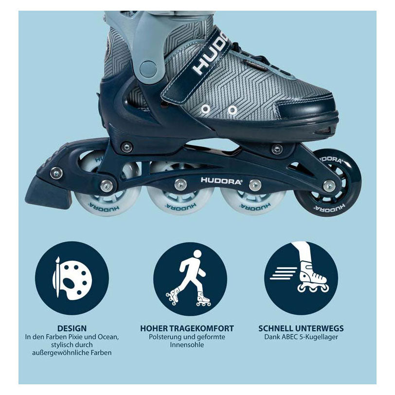 Hudora Skeelers Leon 2.0 Ocean Blue, storlek 33-36