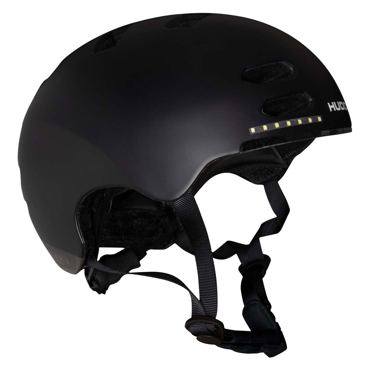 Hudora skaterhelm met klep en led zwart, maat m (55-58cm)