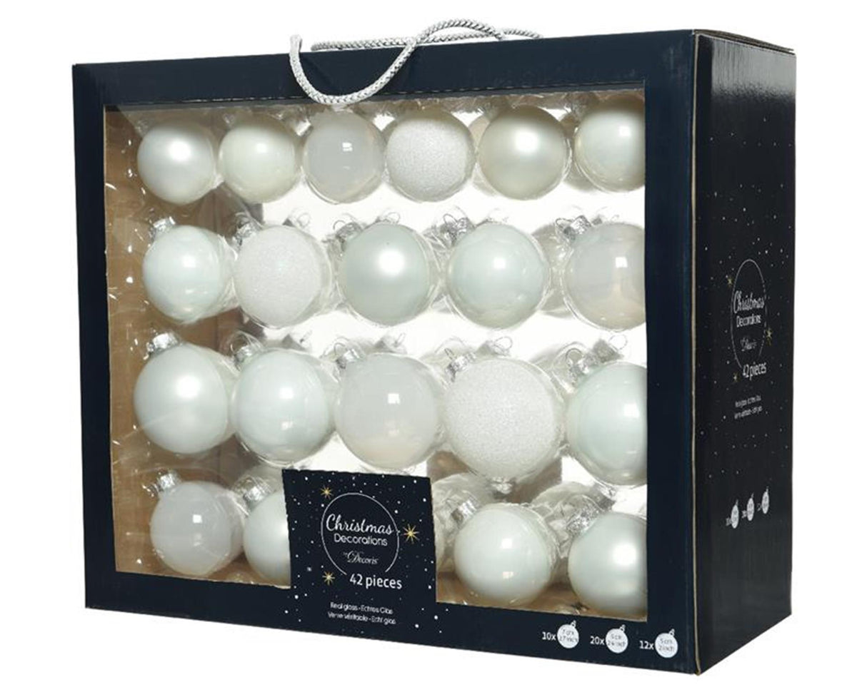 Decoris julkulsset glasmix vintervit 42 st