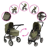 2-in-1 doll's pram