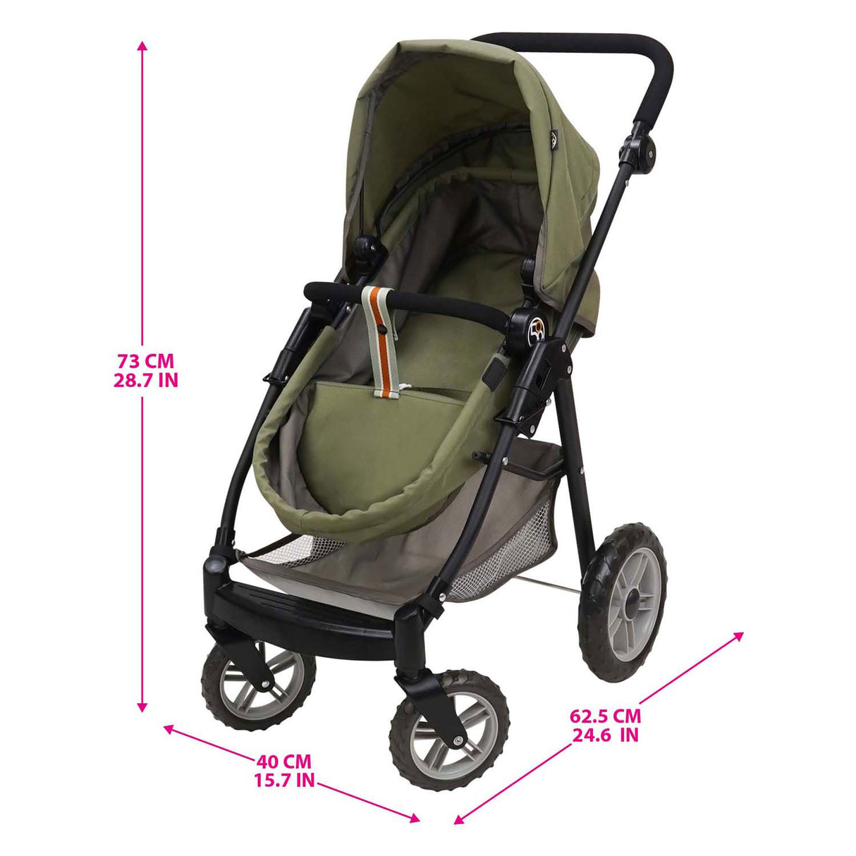 2-in-1 doll's pram
