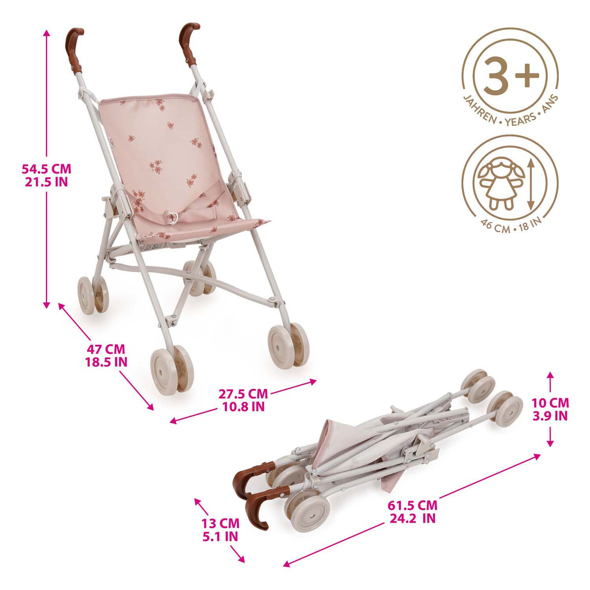 Buggy doll pram ballet flora