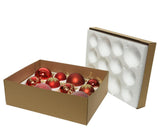 Decoris Weihnachtskugeln Glas Mixbox 12 Stück rot