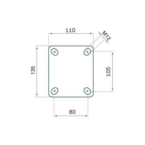 Tarsus Zwenkwiel 150 mm. TPE extra quiet