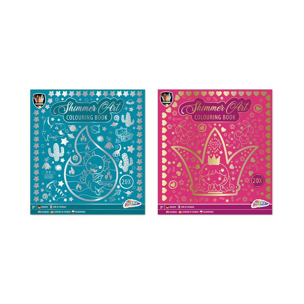 Grafix foil coloring book 24x22cm, 20 sheets