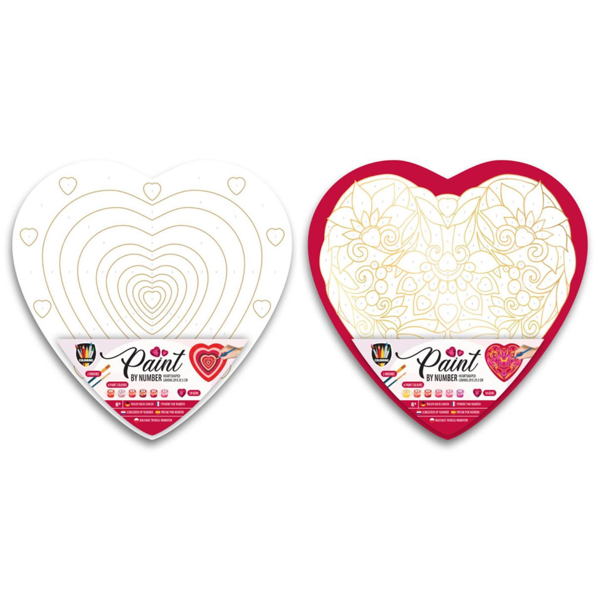 Grafix painting by number heart shape 29x29cm