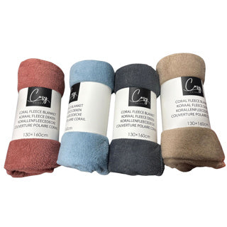 Fleecefilt korallfleece 130x160 cm | 6 stycken