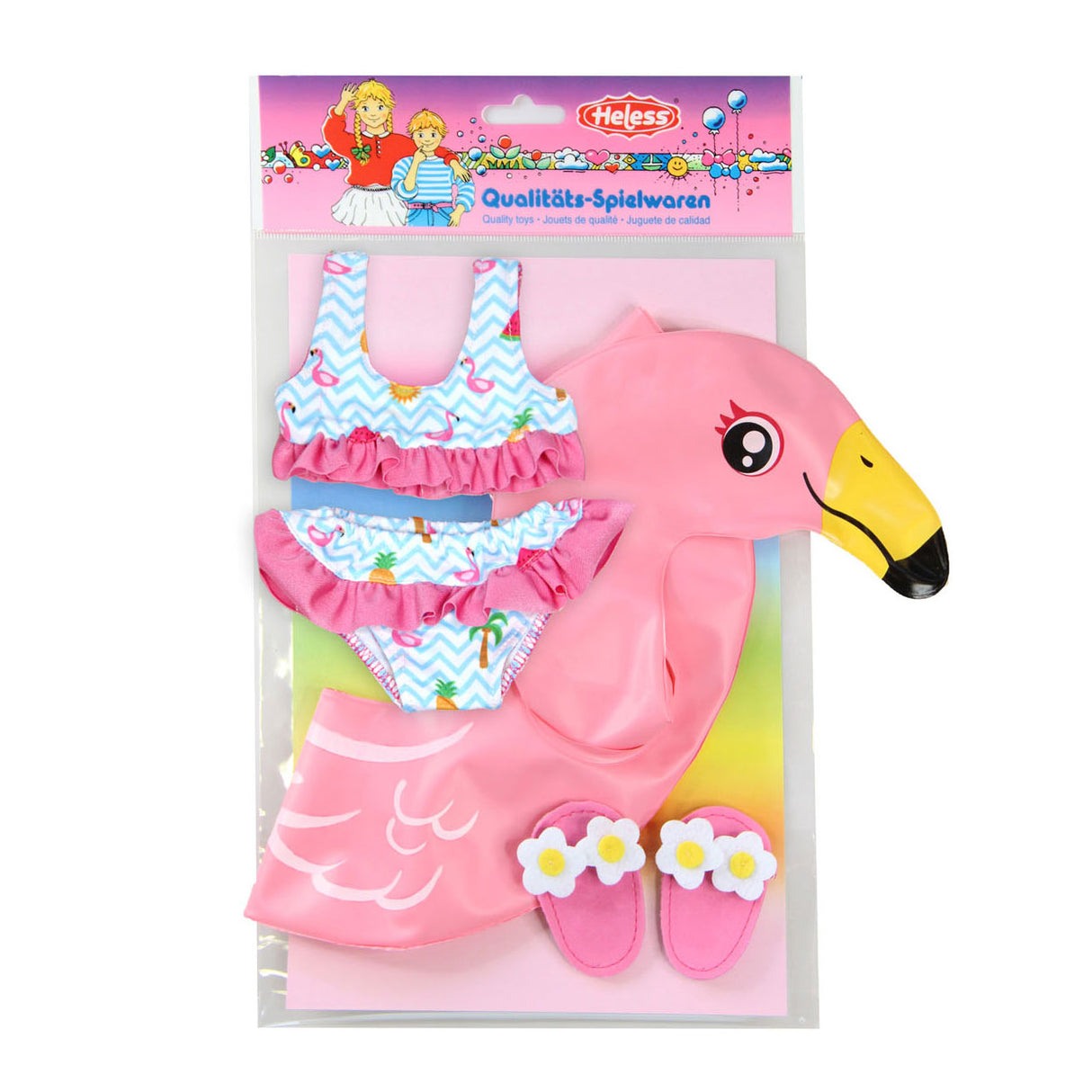 Heless Doll Swimming Set Flamingo, 35-45 cm