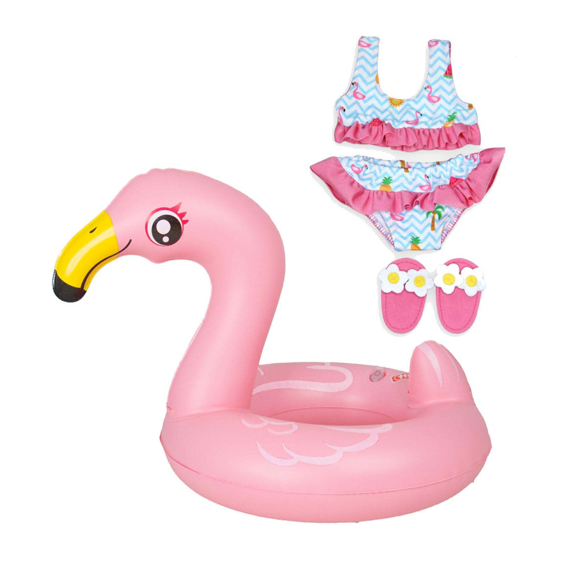 Heless Doll Schwimmset Flamingo, 35-45 cm