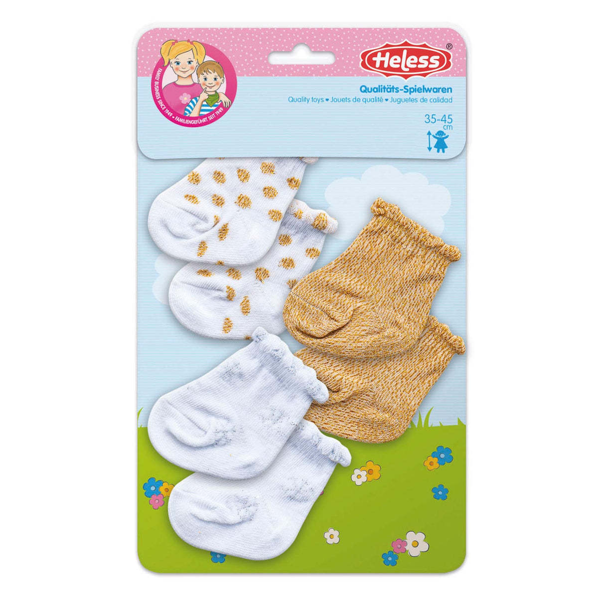 Heless doll socks glitter 3 pairs, 35-45 cm