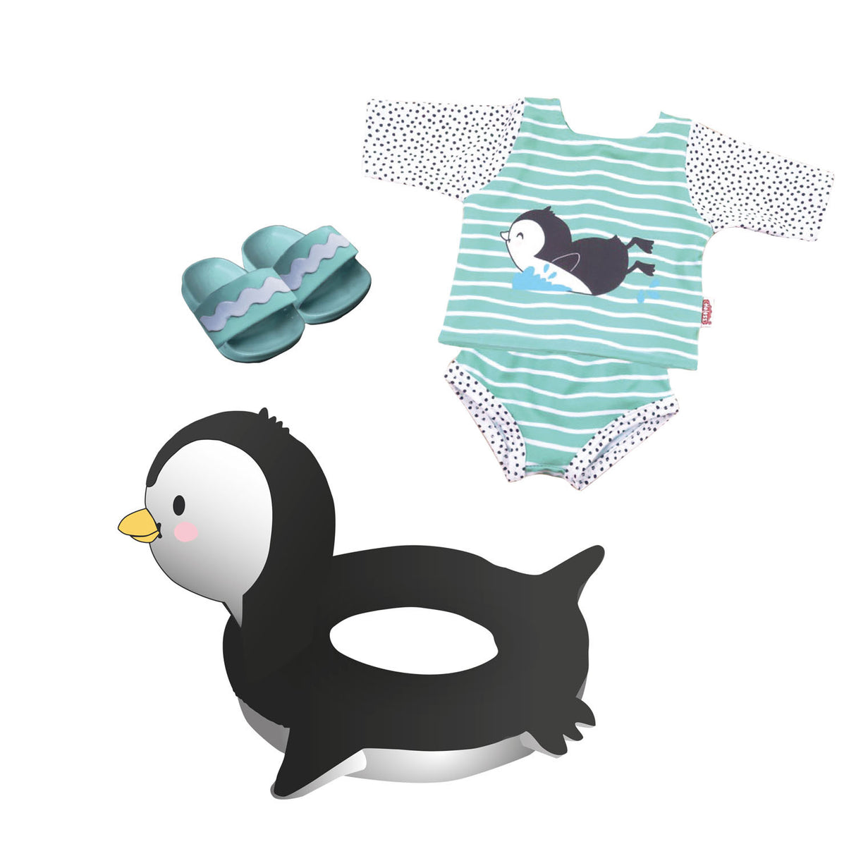 Heless Doll Swimming Set Pinguin, 35-45 cm