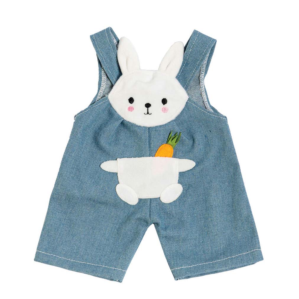 Dolls dungarees with striped shirt Bunny Lou, 28-35 cm