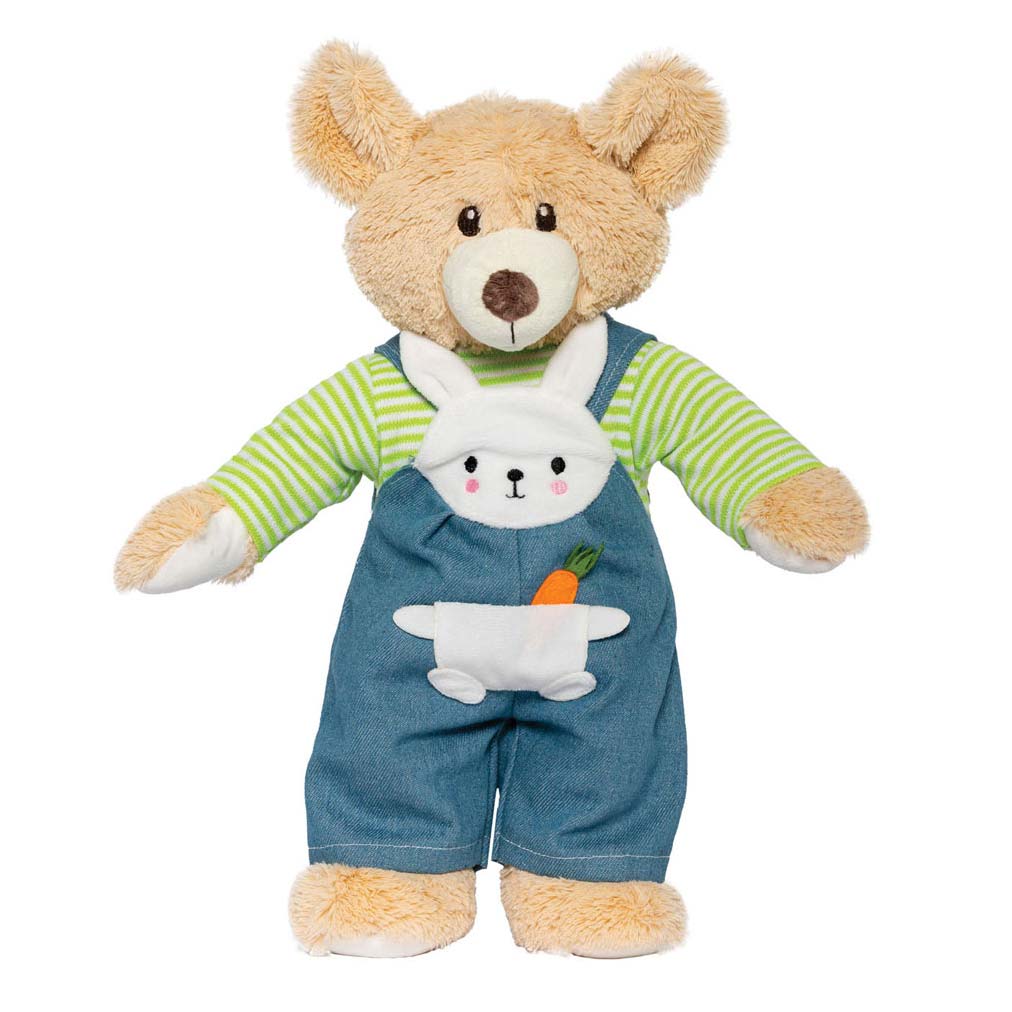 Dolls Dungarees med stribet skjorte Bunny Lou, 28-35 cm