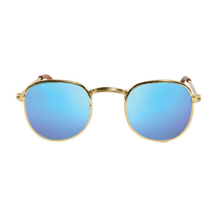 Gafas de sol de muñecas Heless doradas azul reflejado