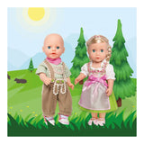 Oděv Heless Doll Lederhosen s košili a šálem, 28-35 cm