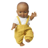 Salopette de poupée Heless jaune ocre, taille 28-35 cm