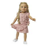 HEENS DOLL WRAP JURT ROSE AVEC RUFFLES, 28-35 cm