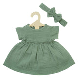 Heless Doll Dress Green z marszczeniem, 28-35 cm