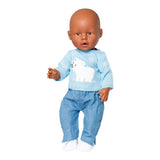 Jeans Heless Dolls avec pull d'ours polaire, 28-35 cm