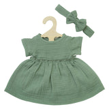 Heless doll dress green with ruffles, 35-45 cm