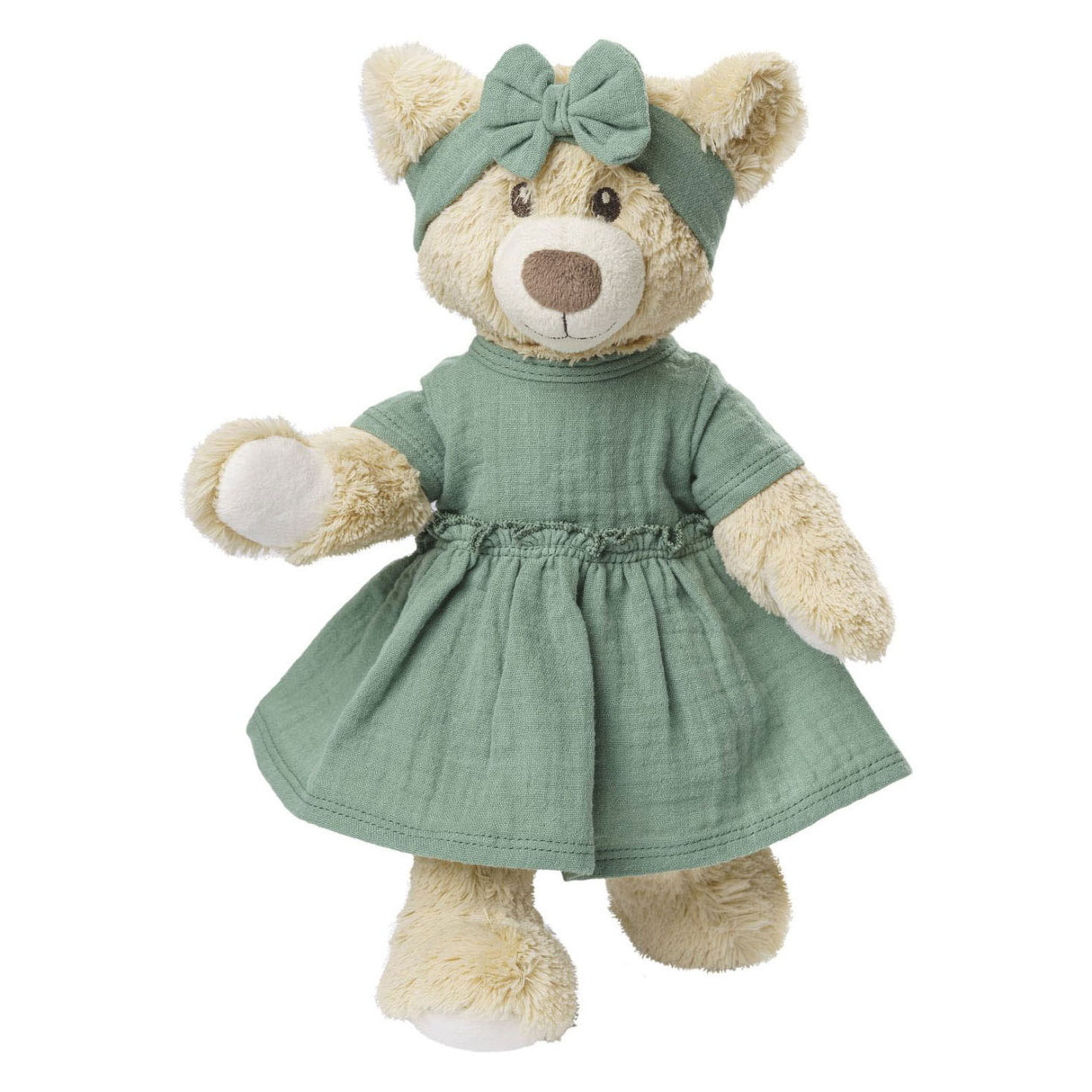 Heless doll dress green with ruffles, 35-45 cm