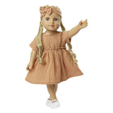 Heless doll dress brown with ruffles, 35-45 cm