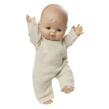 Heless dolls knit overalls ecru, 35-45 cm