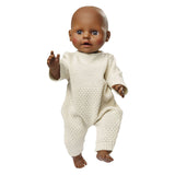 Heless dolls knit overalls ecru, 35-45 cm