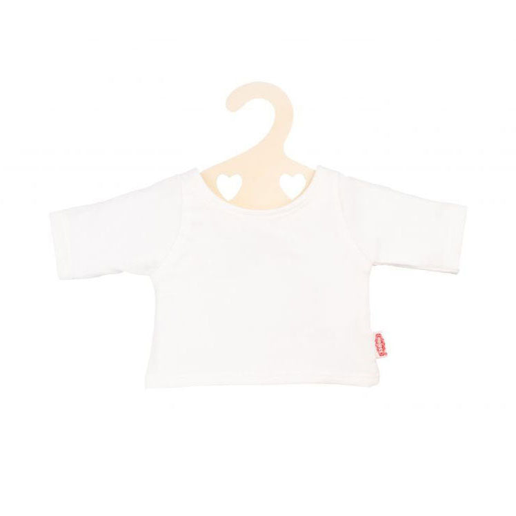 Heless Dolls T-shirt hvid på tøjbøjle, størrelse 35-45 cm