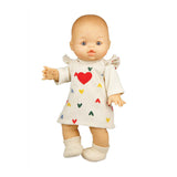 Heless dolls corduroy dress with heart confetti, 28-35 cm