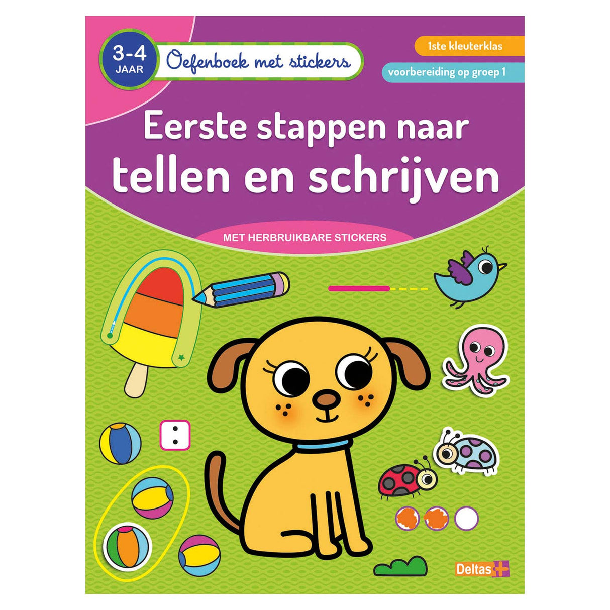 Deltas Exercise Book with stickers Counting and writing (3-4 years)