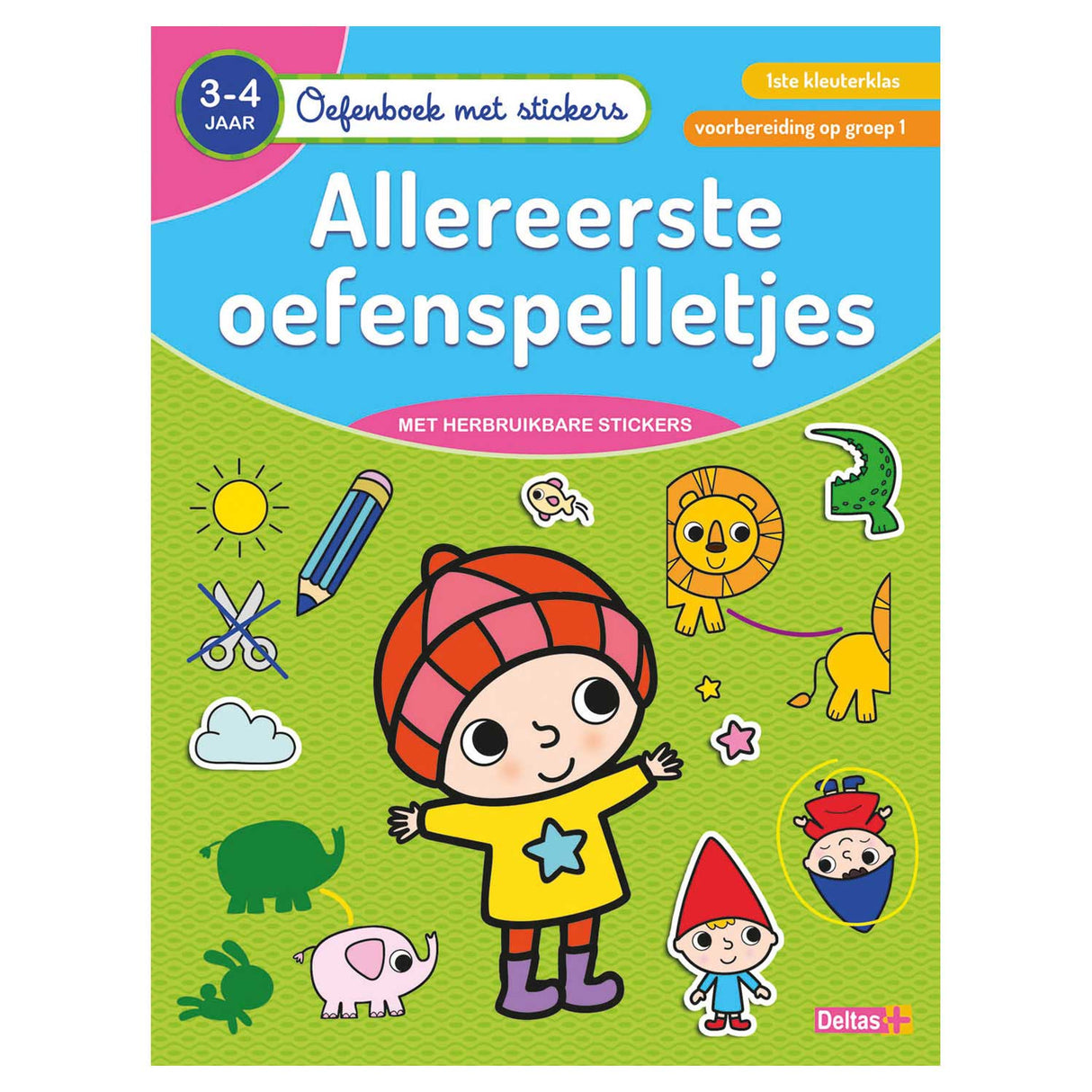 Übungsbuch mit Aufklebern, in der ersten Übungsspiele (3-4 Jahre).