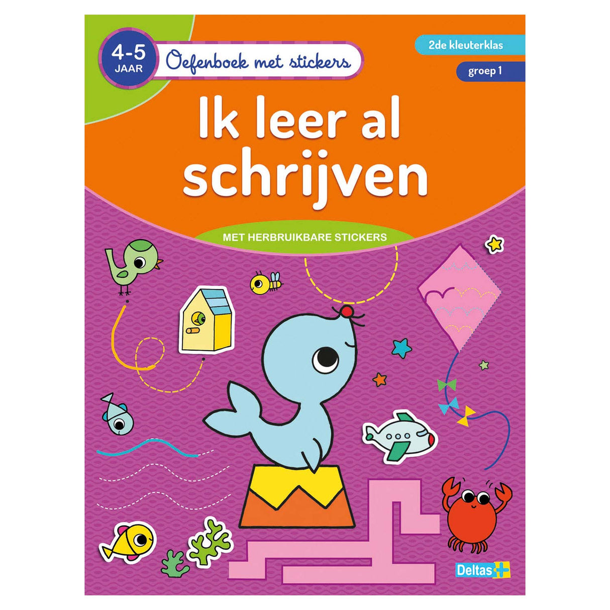 Libro de ejercicios de Deltas con pegatinas que aprendo a escribir (4-5 años)