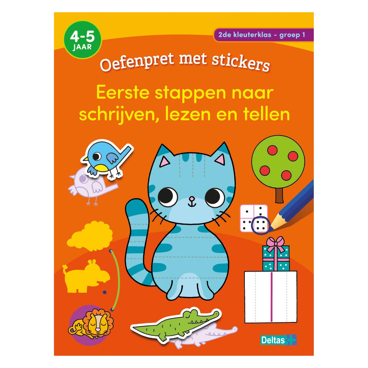 Deltas Oefenpret met Stickers Groep 1Schrijven, Lezen, Tellen (4-5 jaar)