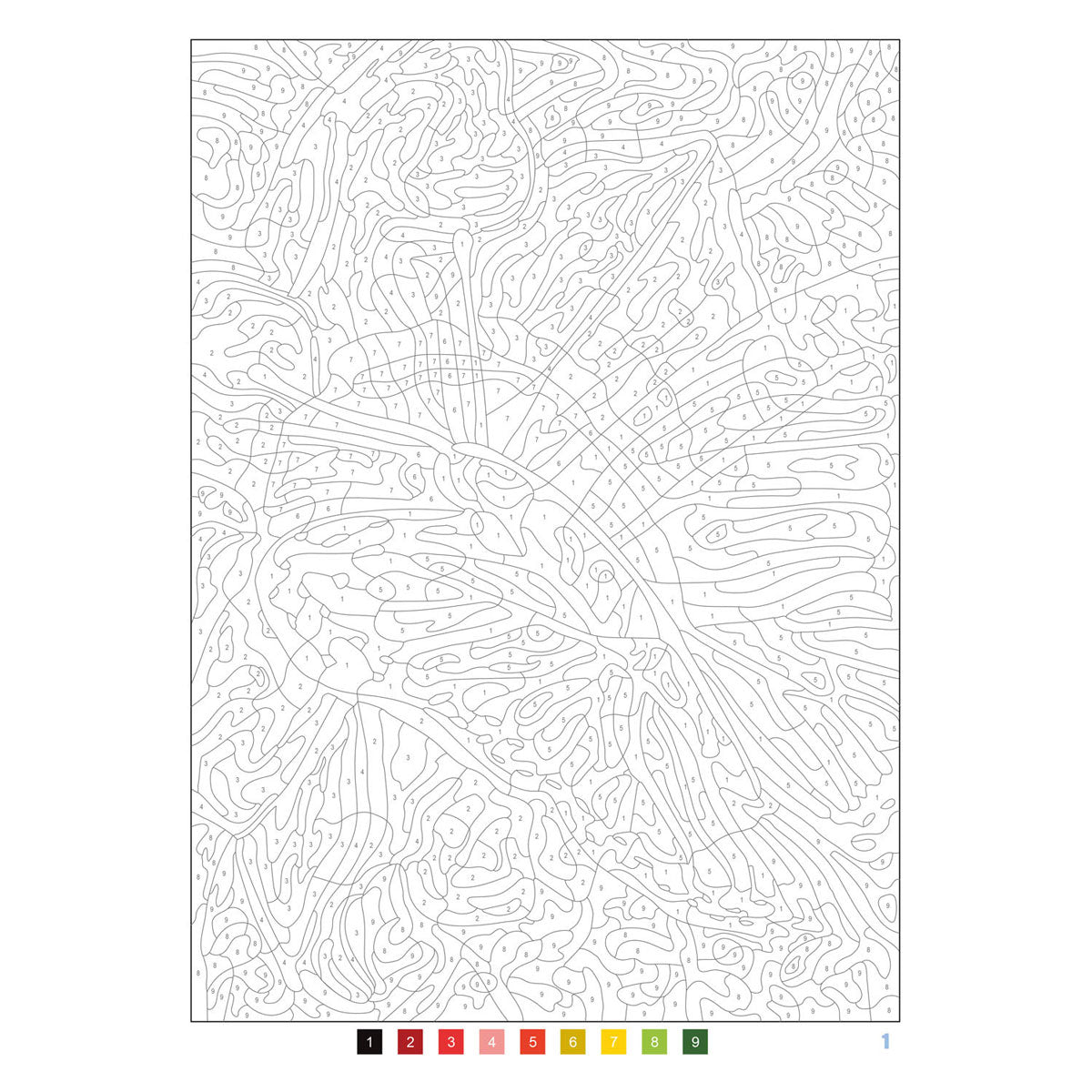 Deltas colors by number for adults - nature coloring book