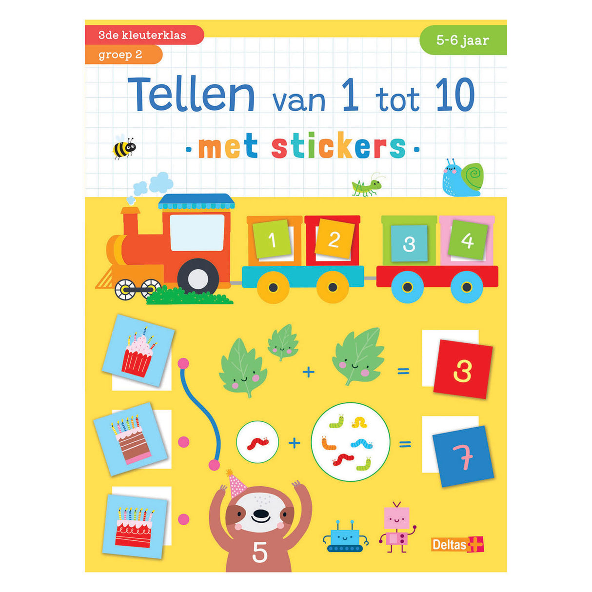 Deletas zielen vun 1 bis 10 mat Sticker (5-6 Joer)