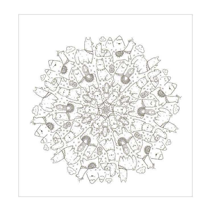 Deltas kawaii mandala coloring fun