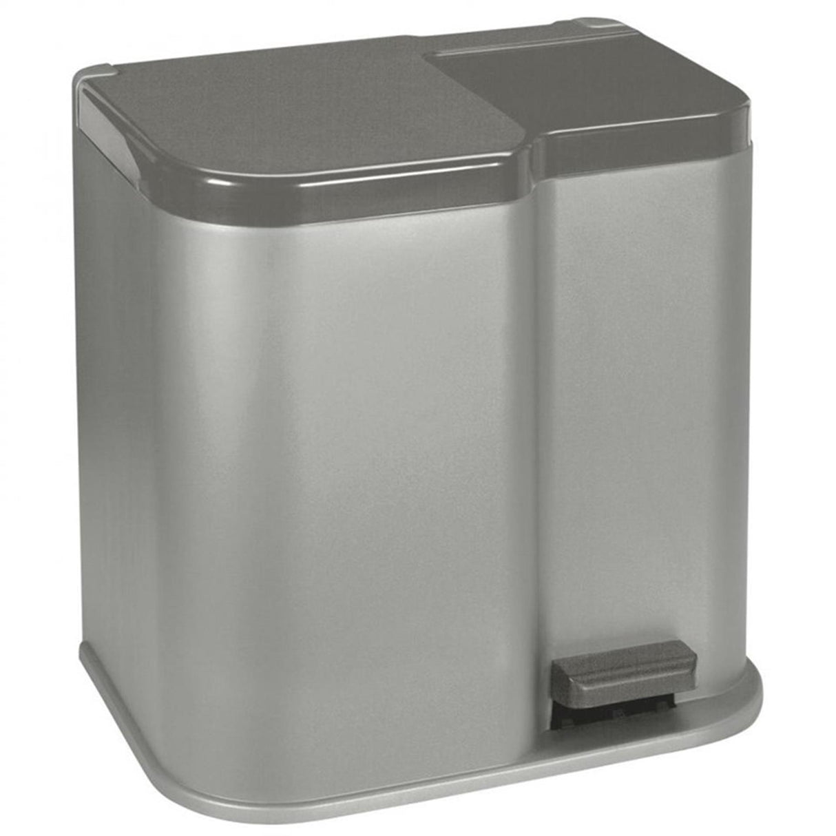 Curver duo pedal bin silver 15+6l silv