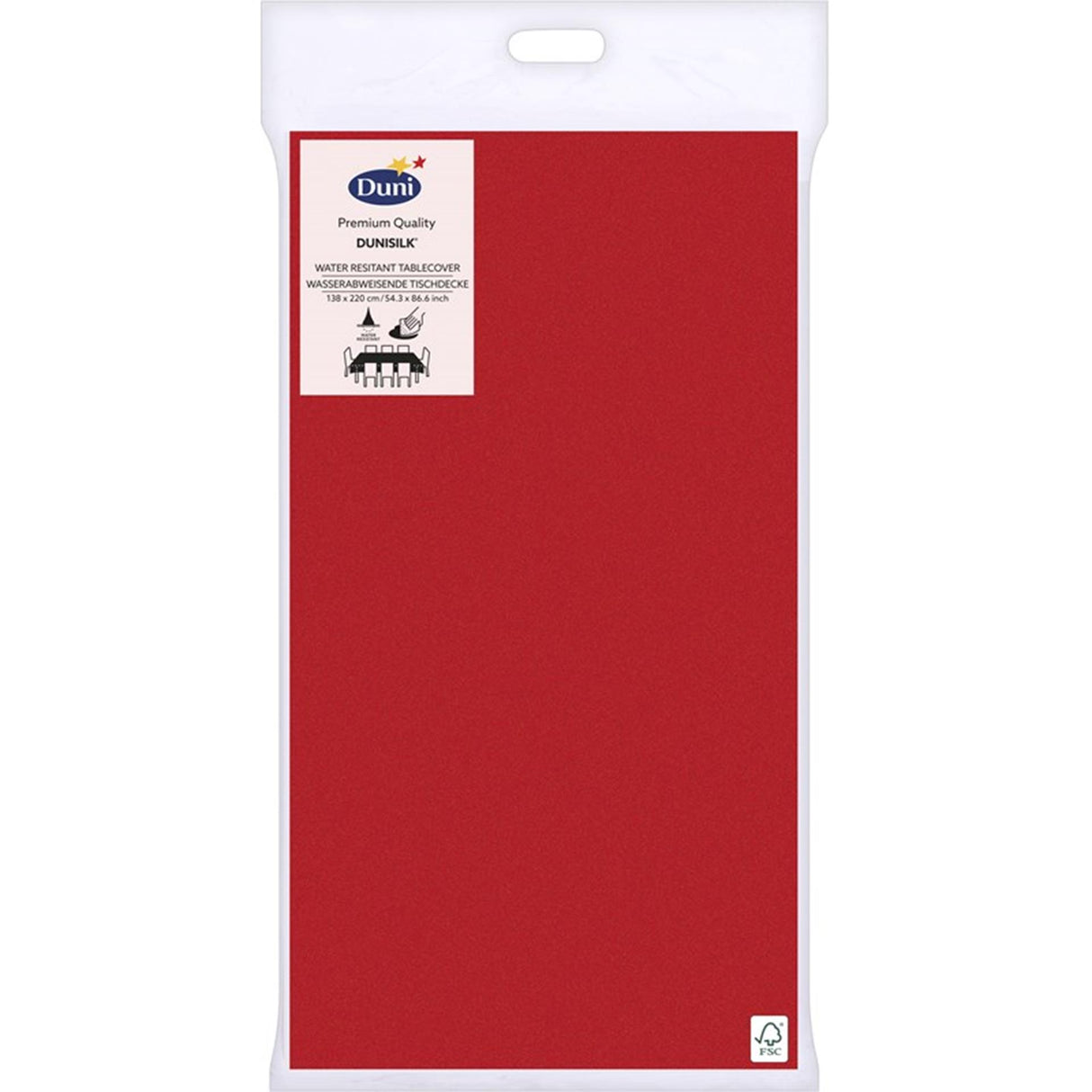 Duni tablecloth brilliant red 138x220cm
