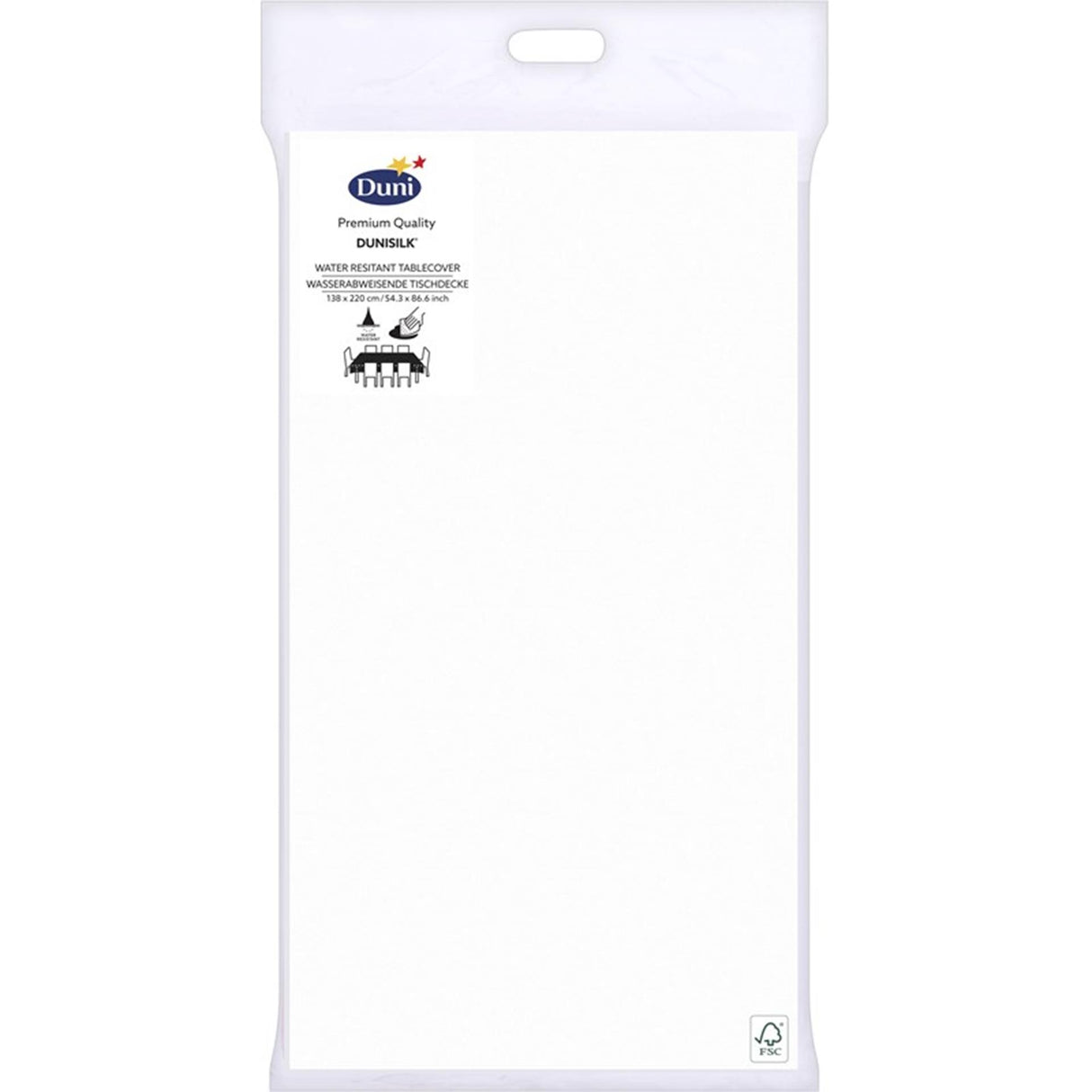 Duni Dëschtuch 138x220cm Eisweiß