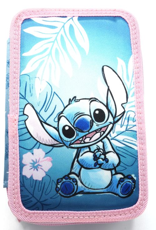Estojo Jim Jam Disney Stich com 3 compartimentos