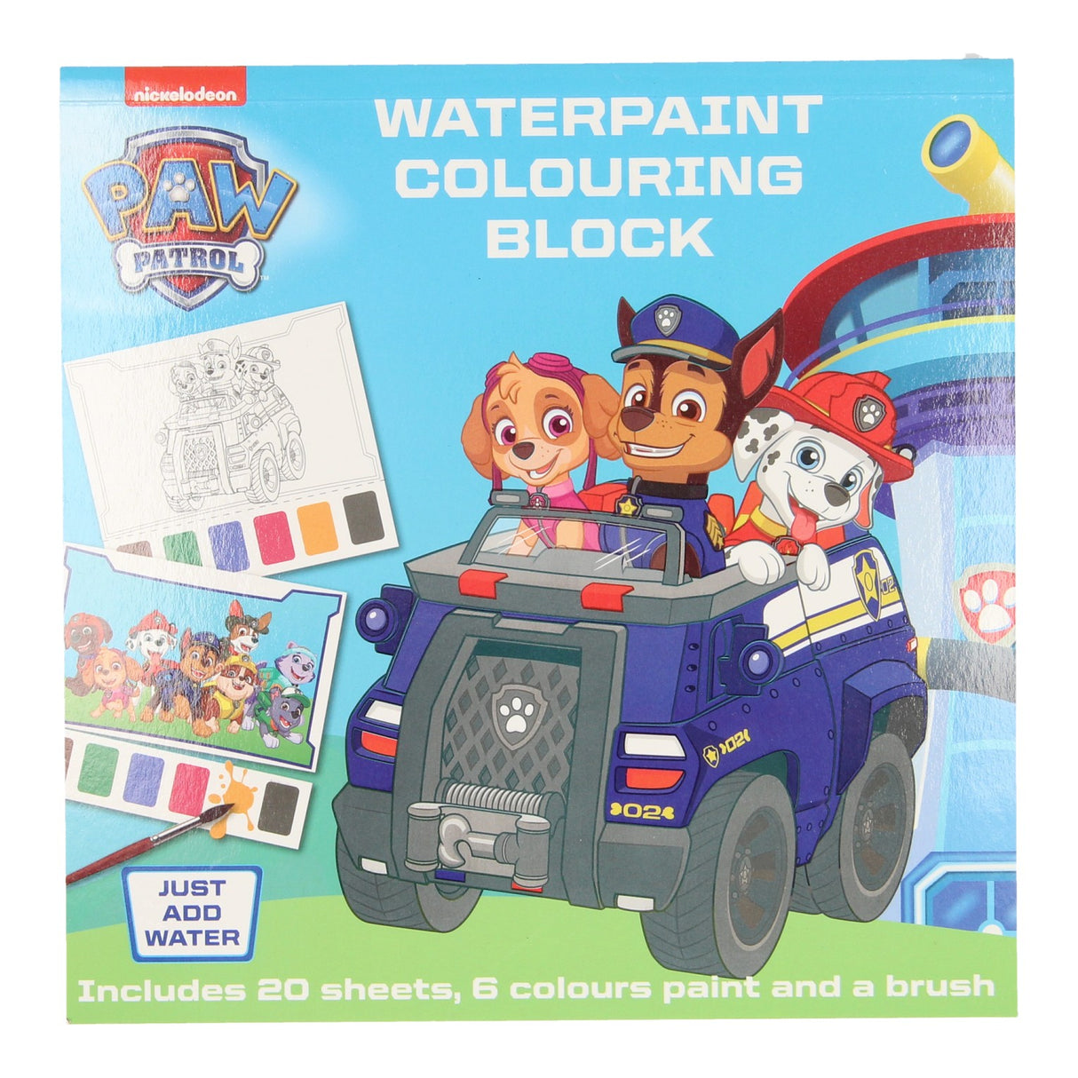 Watercolor coloring book Paw Patrol